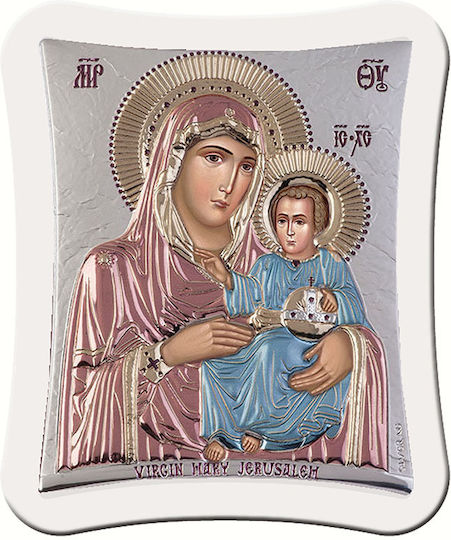 Slevori Icoană Maica Domnului cu Prunc Argintie 21x25 cm