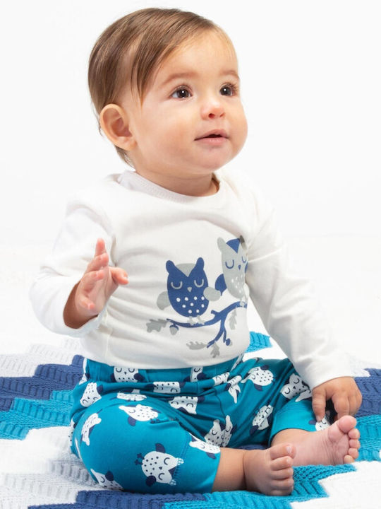 Kite Baby Bodysuit Set Long-Sleeved "Owls blue"