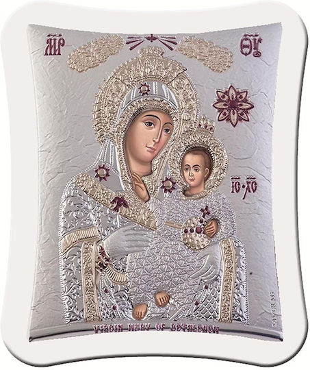 Slevori Heiligenikone Gottesmutter mit Kind Silber 21x25cm