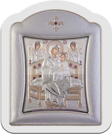 Slevori Heiligenikone Gottesmutter Panagia Pantanassa Metall 14,3x18,2cm