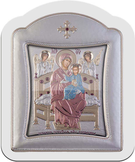 Slevori Heiligenikone Gottesmutter Panagia Pantanassa Metall 14,3x18,2cm