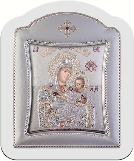 Slevori Heiligenikone Gottesmutter mit Kind Metall 28,7x36,5cm
