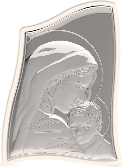 Slevori Saint Icon Virgin Mary Holding the Infant Silver 21x15cm