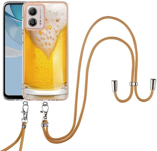 Electroplating Umschlag Rückseite Silikon mit Band (Moto G53)