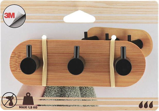 Triple Wall-Mounted Bathroom Hook 13.5x3.5cm Black Triple Wall-Mounted Bathroom Hook 13.5x3.5cm Black
