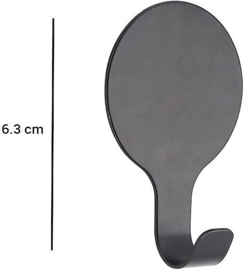 Кука Баня Единично с винтове ​3x2.5см Inox Черен