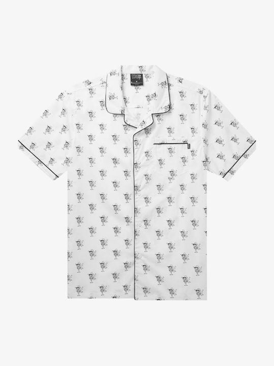 Betty Boop Short Sleeve Cotton Shirt in Regular Fit White