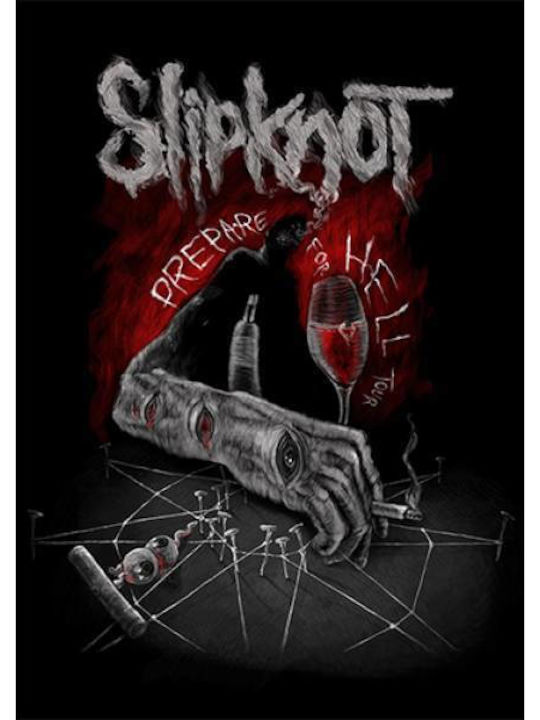 Takeposition Z-cool Φούτερ Ζακέτα με Κουκούλα με Στάμπα Slipknot Λευκή