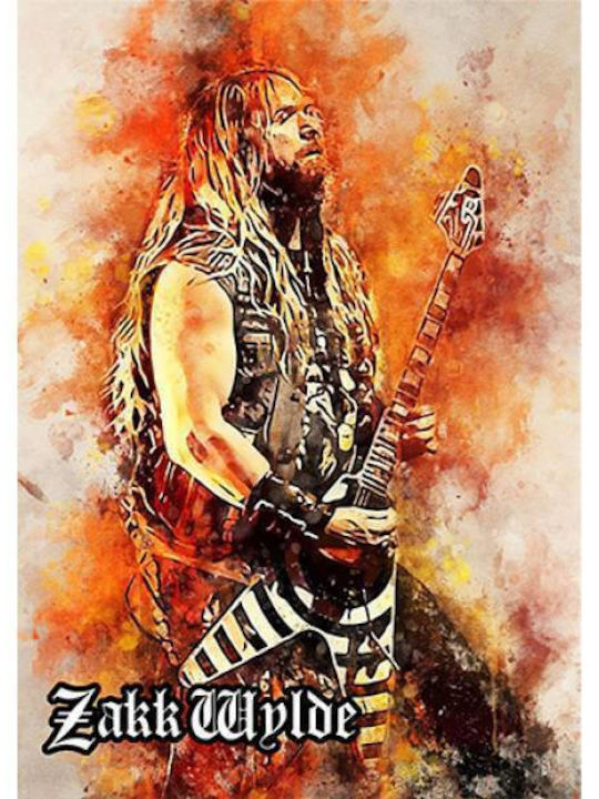 Takeposition Z-cool Zakk Wylde Poster Φούτερ Ζακέτα με Κουκούλα με Στάμπα Λευκή