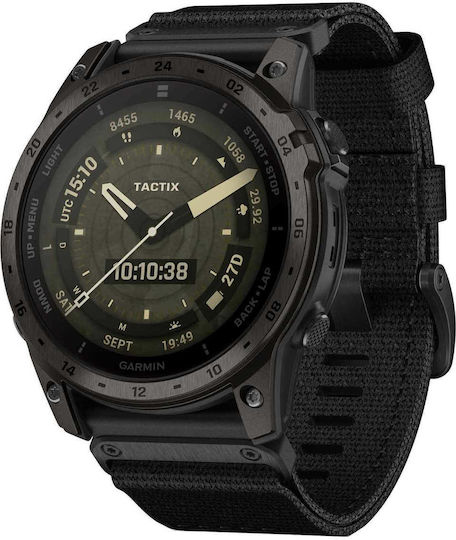 Garmin Tactix 7 AMOLED Edition Titanium Waterproof Smartwatch with Heart Rate Monitor (Nylon and Silicone Black)