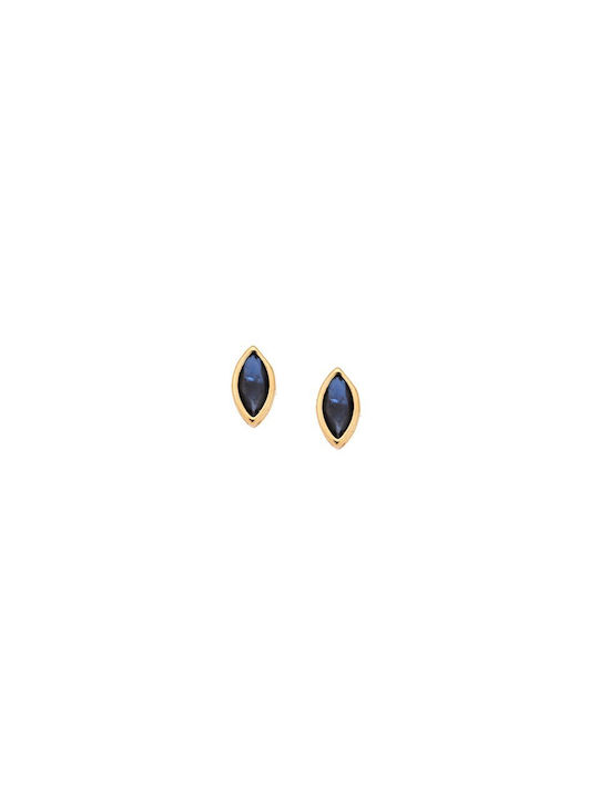 Senza Μπλε Earrings made of Silver Gold Plated with Stones