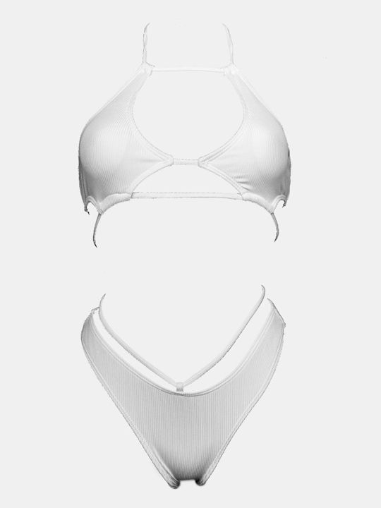 Set Bikini Cu Burete Detașabil Alb