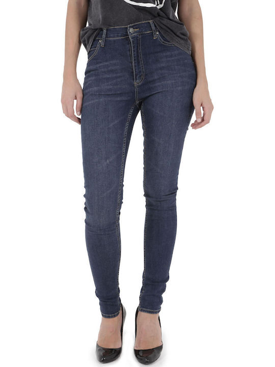 Ψηλόμεσο Γυναικείο Jean Παντελόνι σε Skinny Εφαρμογή Dark Blue