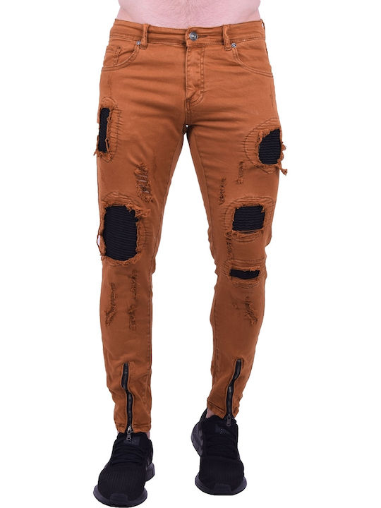Men's Jeans Pants with Slim Fit Beige
