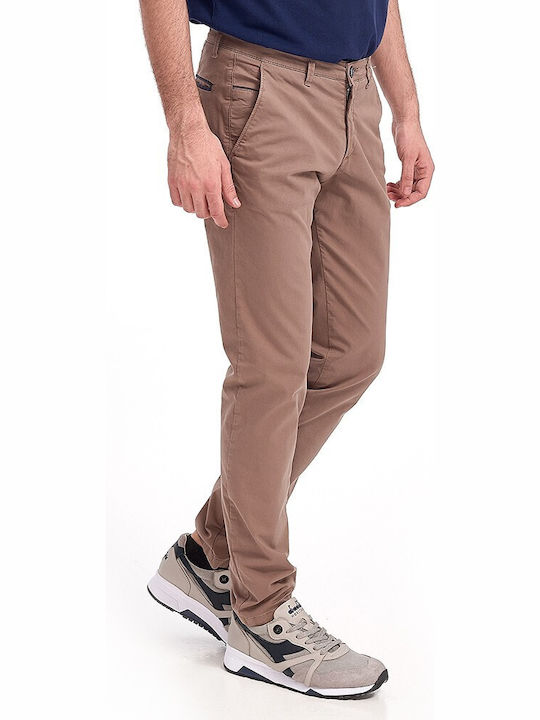 Rook Men's Trousers Chino Elastic in Slim Fit coffee