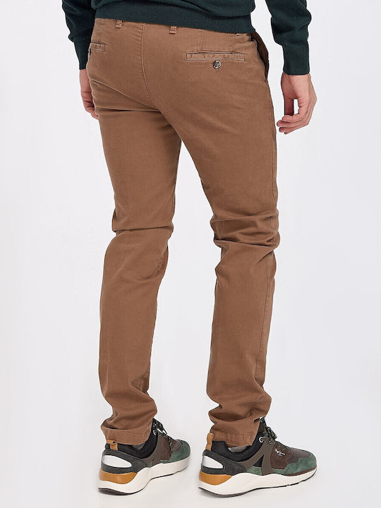 Men's Trousers Chinos Elastic Slim Fit Brown