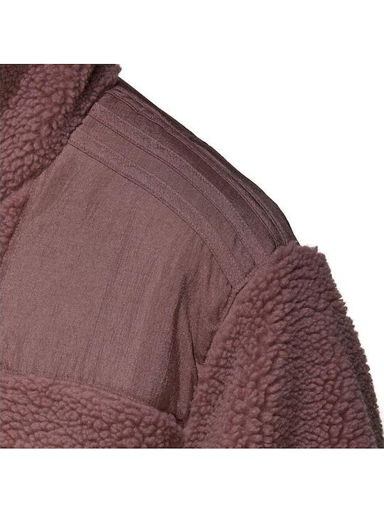 Sherpa Women's Purple Coat with Zipper