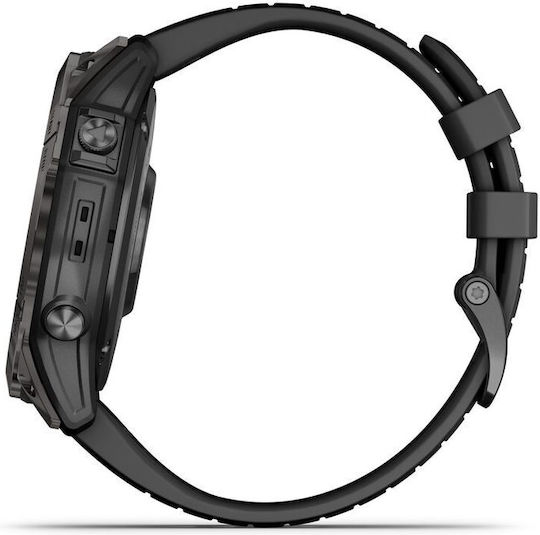 Garmin Epix Pro (Gen 2) Sapphire Edition Titanium 51mm Αδιάβροχο Smartwatch με Παλμογράφο (Carbon Grey DLC Titanium with Black Band)