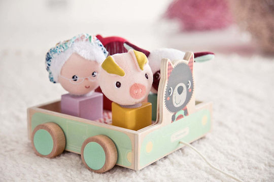 Lilliputiens Ziehspielzeug Lauflernwagen Auto aus Holz für 12++ Monate