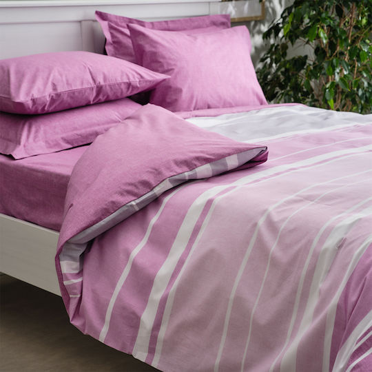Charalambidis Textiles Duvet Queen 220x240cm Lines Pink 350 GSMGsm