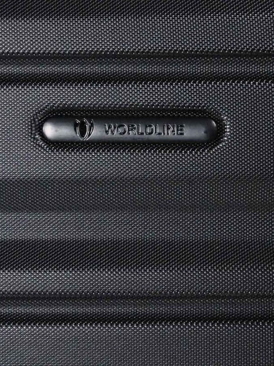 WORLDLINE Куфар За Пътуване Кабинен Твърд Черен С 4 Колела Височина 55см