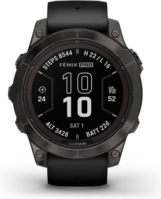 Garmin fenix 7 Pro Sapphire Solar Titanium 47mm Waterproof Smartwatch with Heart Rate Monitor (Titanium Carbon Gray DLC with Black)