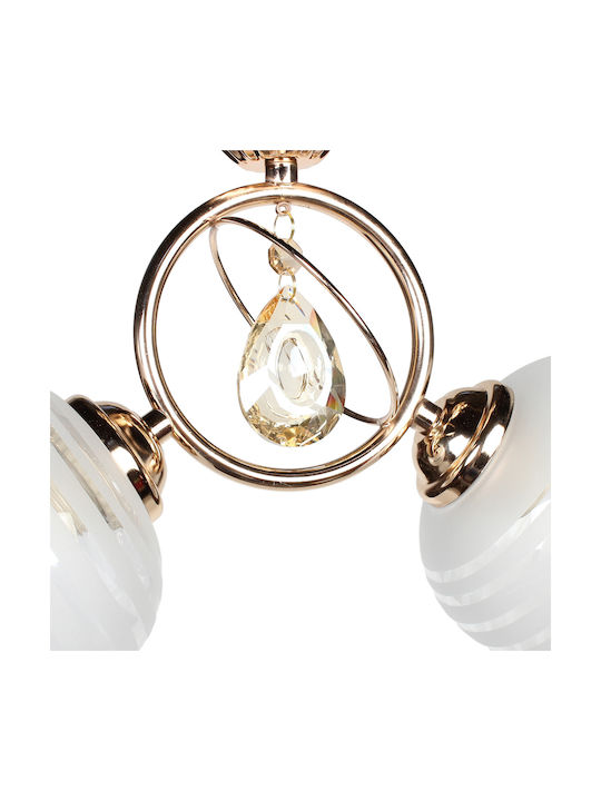 Globobox Pendant Light Two-Light with Crystals for Socket E27 Gold