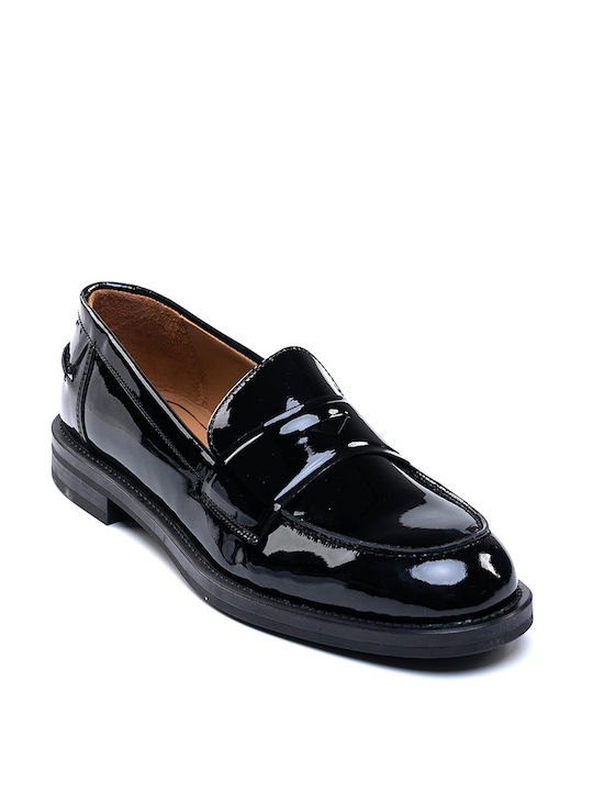 Frau Patent Leather Women's Moccasins in Black Color