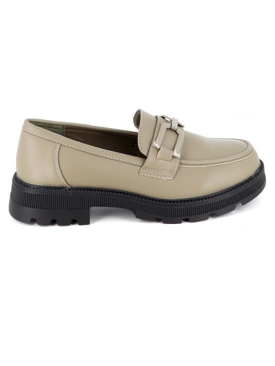 B-Soft Women's Leather Moccasins Khaki