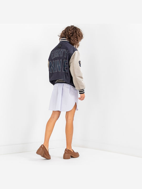 Κοντό Γυναικείο Bomber Jacket Μπλε
