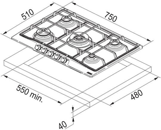 Franke Country FCH 755 Εστία Υγραερίου Αυτόνομη 75x51εκ.