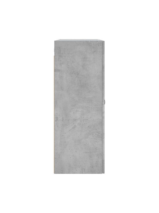 Wand Wohnzimmer Vitrine aus Spanplatte mit Glas Grey 69.5x34x90cm