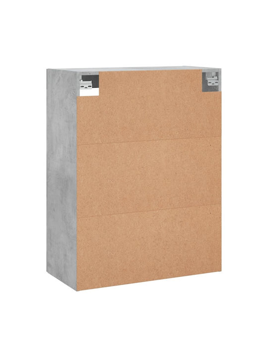 Wand Wohnzimmer Vitrine aus Spanplatte mit Glas Grey 69.5x34x90cm