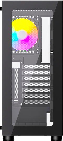 Gembird Fornax X450MAX Gaming Midi Tower Computer Case with Window Panel and RGB Lighting Black