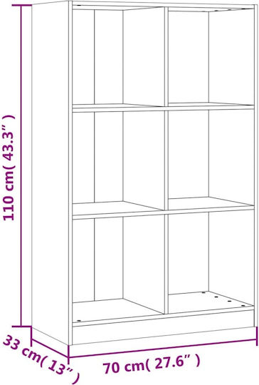 Bibliothek Weiß 70x33x110cm