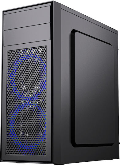 Gembird Fornax M100B Gaming Midi Tower Κουτί Υπολογιστή με Πλαϊνό Παράθυρο Μαύρο