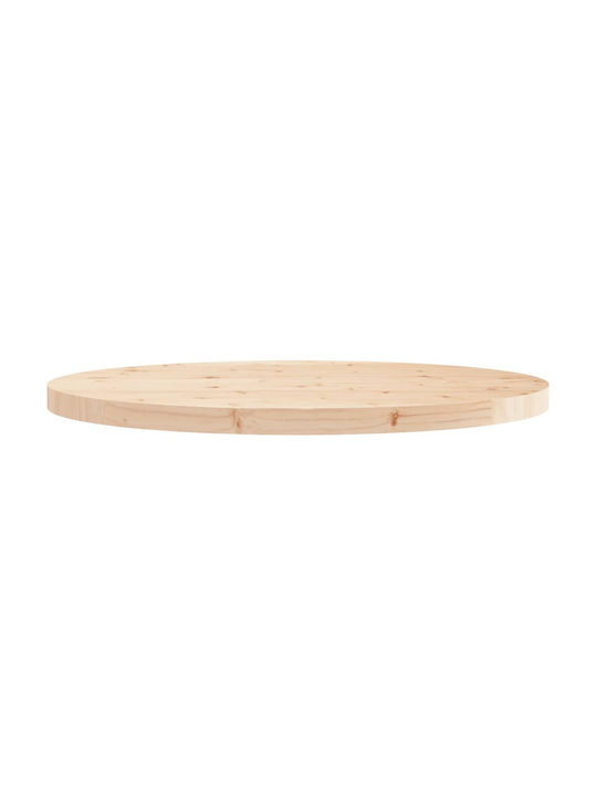 vidaXL Rund Tischoberfläche aus Massivholz in Beige Farbe 80x80x3cm 833670 1Stück