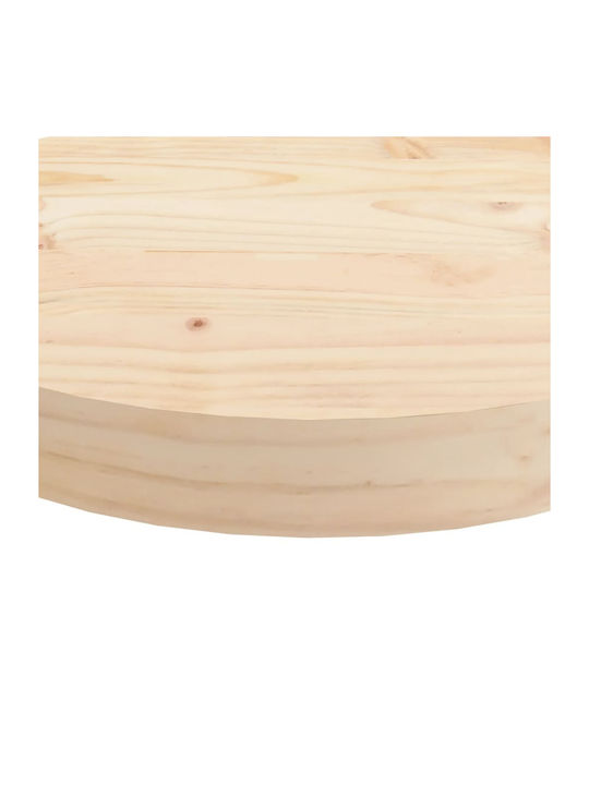 vidaXL Round Table Surface made of Solid Wood in Beige Color 30x30x3cm 833655 1pcs