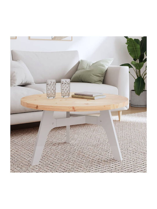 vidaXL Rund Tischoberfläche aus Massivholz in Beige Farbe 80x80x3cm 833670 1Stück