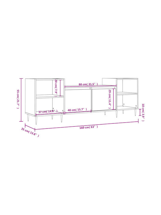 Έπιπλο Τηλεόρασης Sonoma Δρυς Μ160xΠ35xΥ55cm