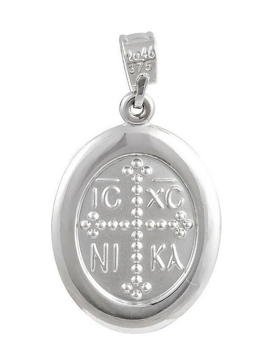 PALAIOLOGOS Pendant Kids Talisman Double Sided Constantine from White Gold 9K ΚΩ000097