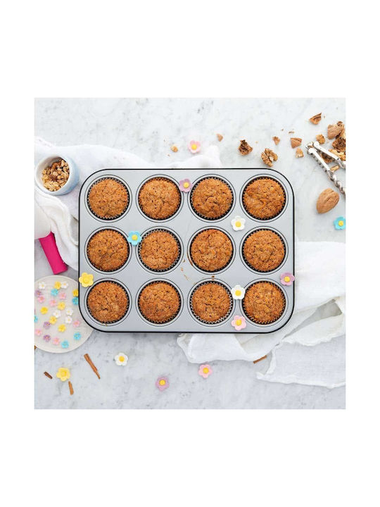Decora Non-stick Aluminum Cupcakes & Muffins 12 Cups Baking Pan 7cm