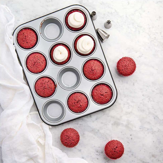 Decora Formă de Patiserie pentru Cupcakes/Muffins din Aluminiu 12 Locuri 7buc 1buc