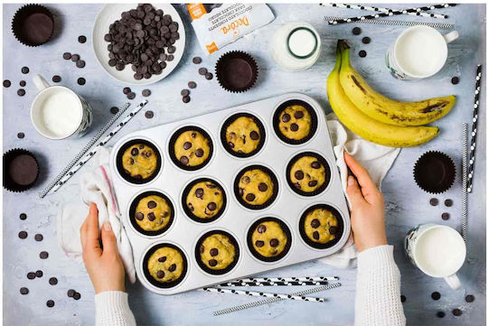 Decora Formă de Patiserie pentru Cupcakes/Muffins din Aluminiu 12 Locuri 7buc 1buc