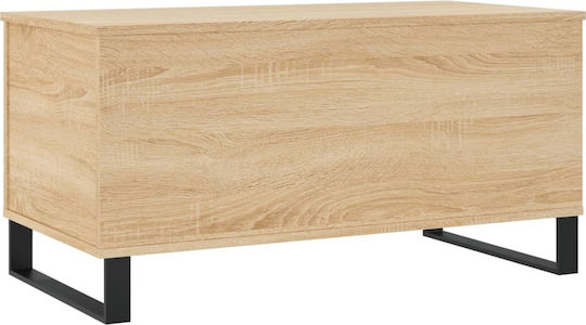Rectangular Central Wooden Coffee Table with Lifting Mechanism Sonoma Oak W90xD44.5xH45cm