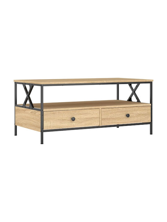 Rectangular Wooden Coffee Table Sonoma Δρυς L100xW51xH45cm