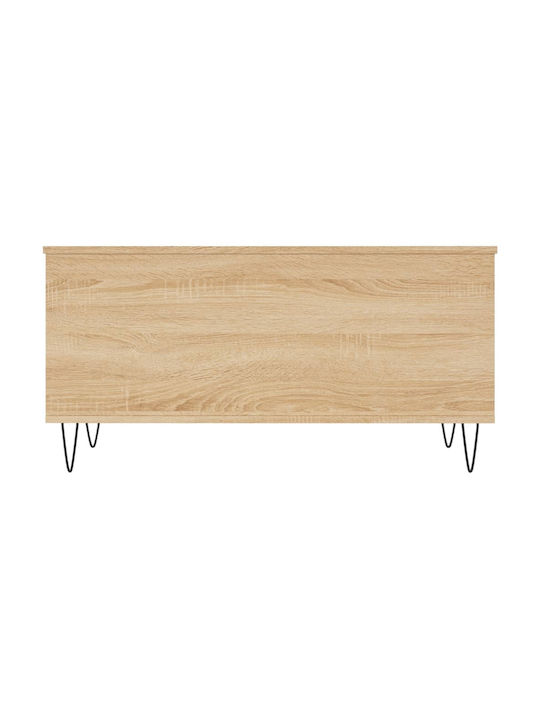 Rectangular Central Wooden Coffee Table with Lifting Mechanism Sonoma Oak W90xL44.5xH45cm