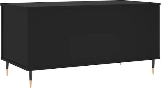 Rectangular Central Wooden Coffee Table with Lifting Mechanism Black M90xW44.5xH45cm