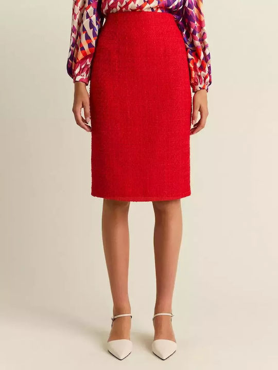Pencil High-waisted Skirt Red