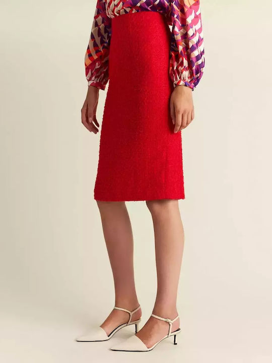 Pencil High-waisted Skirt Red